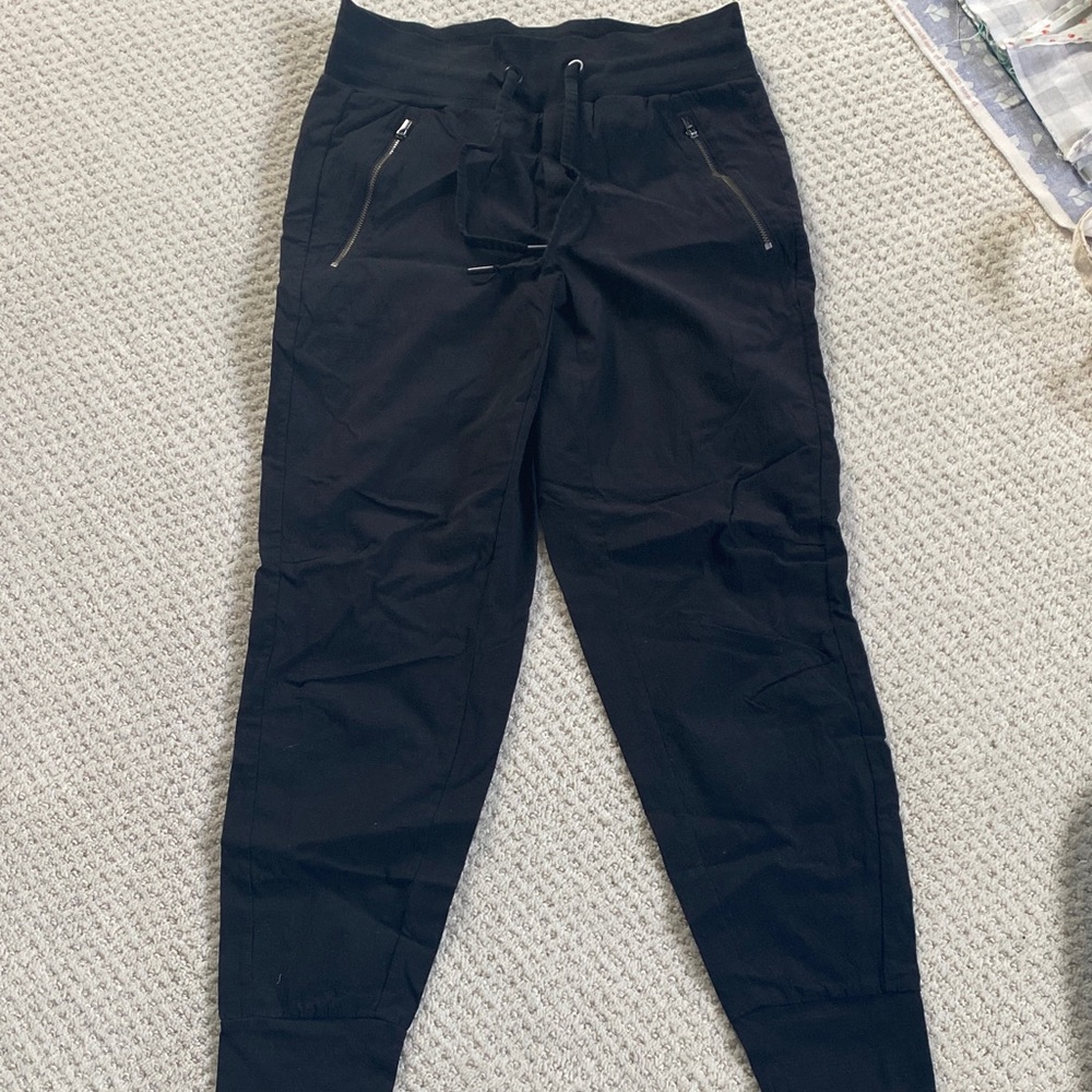 Athleta Trekkie Black Drawstring Jogger Pants, size 2